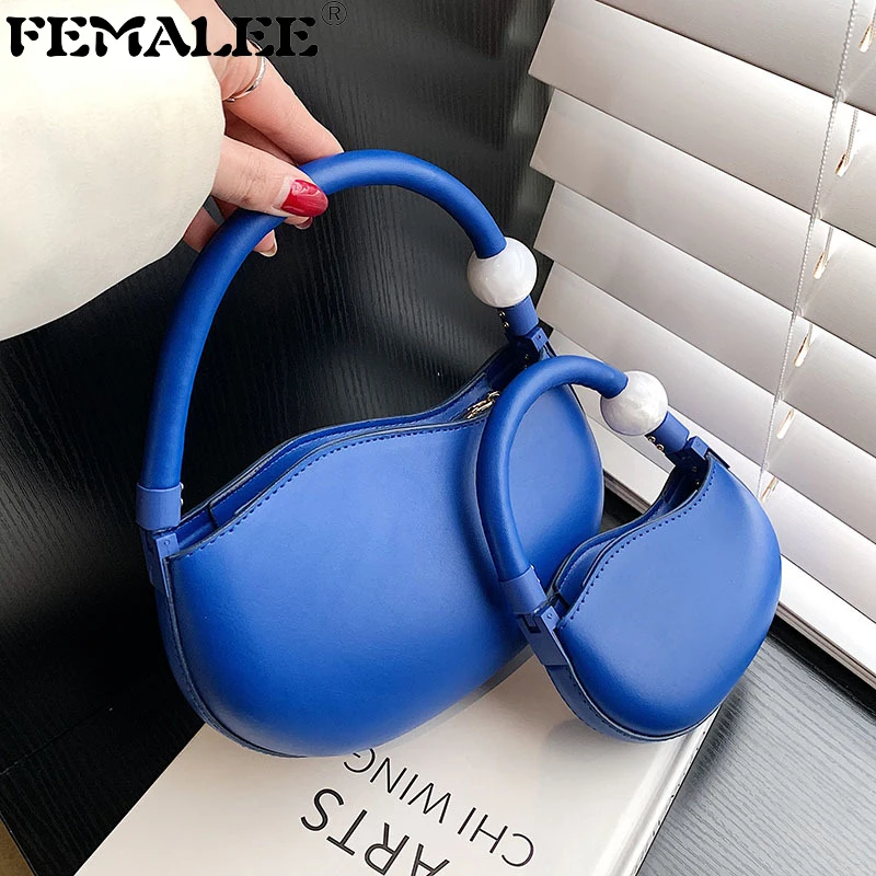 

Маленькие дамские Дизайнерские Сумочки из искусственной кожи ярких цветов, женские кошельки на плечо с акриловыми бусинами, модные сумки-м...