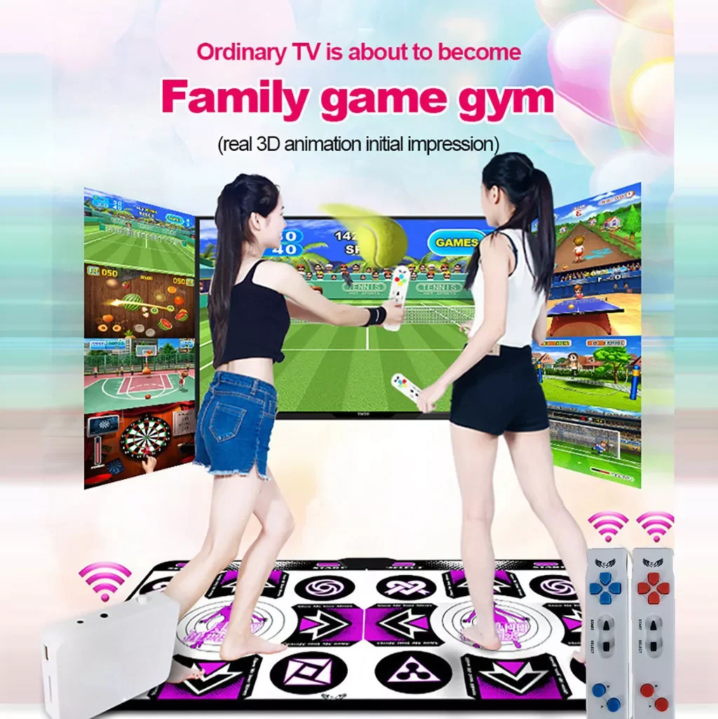 

Double user Dance Mats Non-Slip Dancer Step Pads Sense Game English for PC TV Mat Wireless Controll Games Yoga Mats Fitness 19