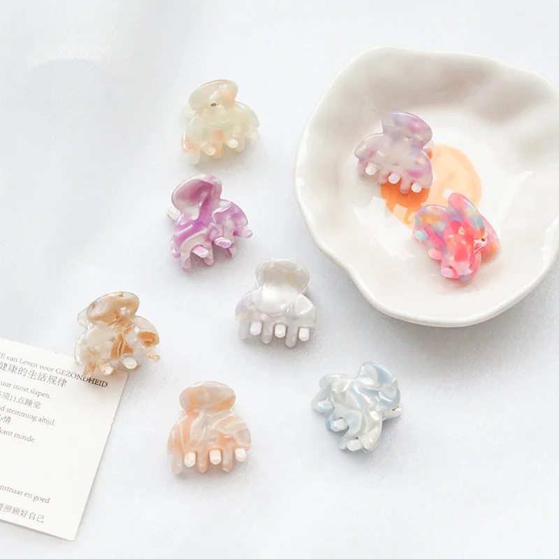 

Korean Sweet Mini Acetate Hairpins For Women Girls Hair Claw Barrettes Hair Crab Clips Styling Make UP Tool Hair Accessories