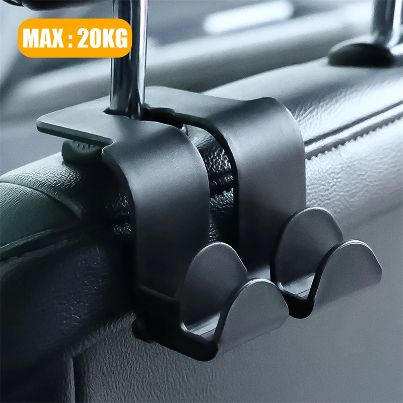 

Double Head Car Headrest Hanger Hook Multifunction Seat Back Phone Holder Handbag Purse Hanger Fastener Clip Auto Accessories