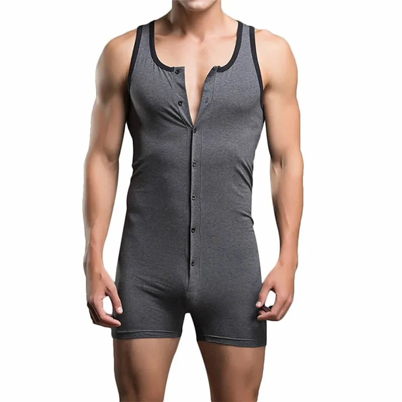 Мужское нижнее белье хлопковое цельное боди для реслинга трико Спортивное