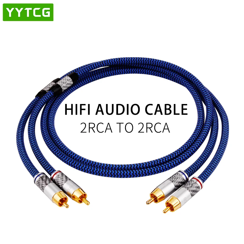 Фото Аудиокабель YYTCG от 2RCA до 2 RCA «Папа-папа» с позолоченным 6N OCC 1 м 1,5 м 2 м 3 м для домашнего кинотеатра, усилителя DVD ТВ №1