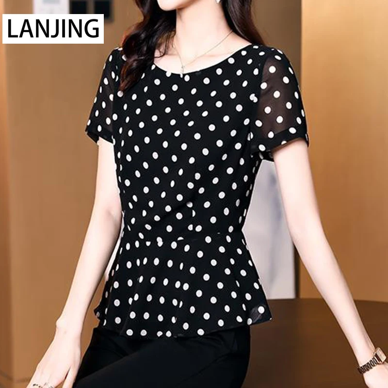 

Женские костюмы в горошек, повседневные летние рубашки в стиле Харадзюку, 2021