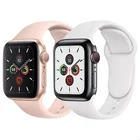 Ремешок мягкий силиконовый для Apple watch 6 5 4 3 2 SE 44 мм 42 мм 40 мм 38 мм, удобный браслет для часов, аксессуары для iWatch 7 41 мм 45 мм
