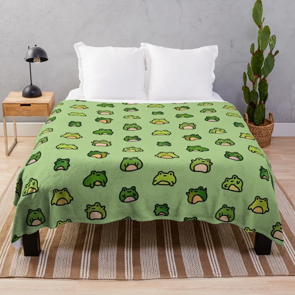 

Frogs Doodle Throw Blanket velor blankets decorative blankets plush queen size blanket Double blanket