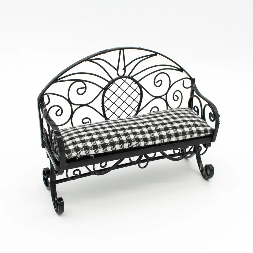 

Exquisite Detail 1/12 Scale Accessories Mini Double Chair Scene Accessories Simulation Double Chair for Photo Props