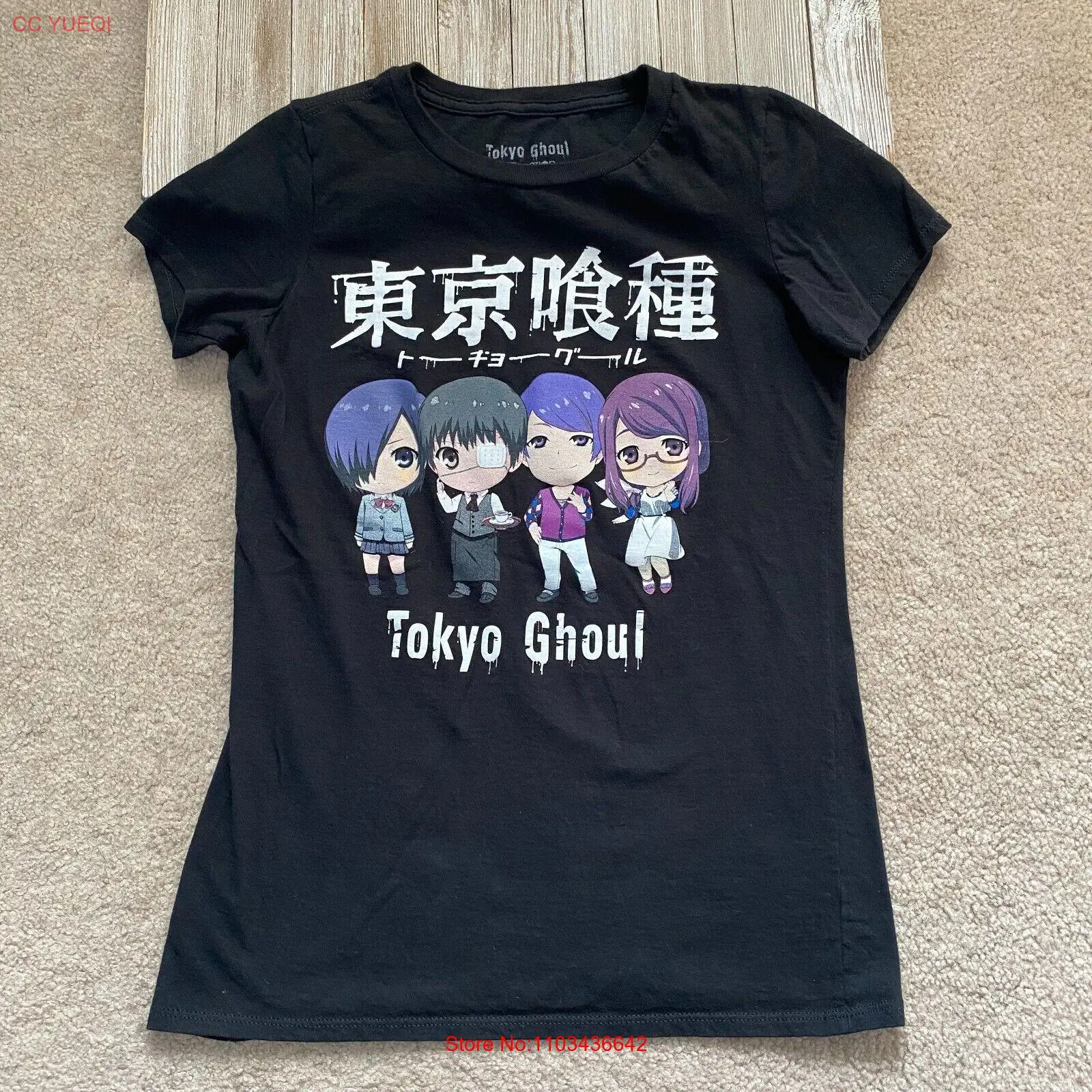 Tokyo Ghoul Funimation Juniors S Chibi Touka Kaneki Tsukiyama Rize Футболка Аниме