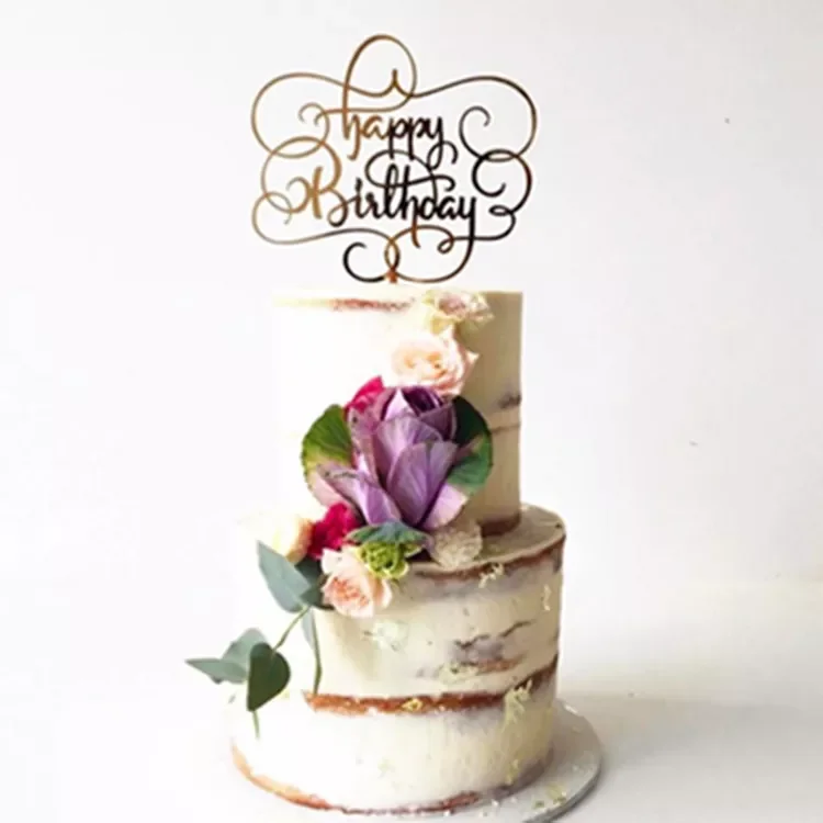 

NEW2023 Acrylic Special Font Happy Birthday Cake Topper Boy or Girl Baby Shower Birthday Decoration Happy Birthday Topper Party