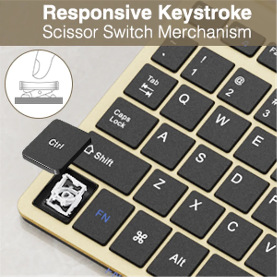 Беспроводная клавиатура и мышь комбо тонкая эргономичная компактная