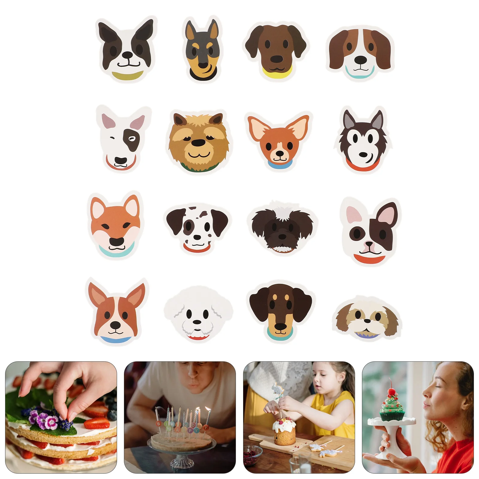 

Puppy Cake Party Birthday Cupcake Toppers Pet Topper Supplies Decorative Decoration Picks Theme Toopers Pick Prop Kids Dessert