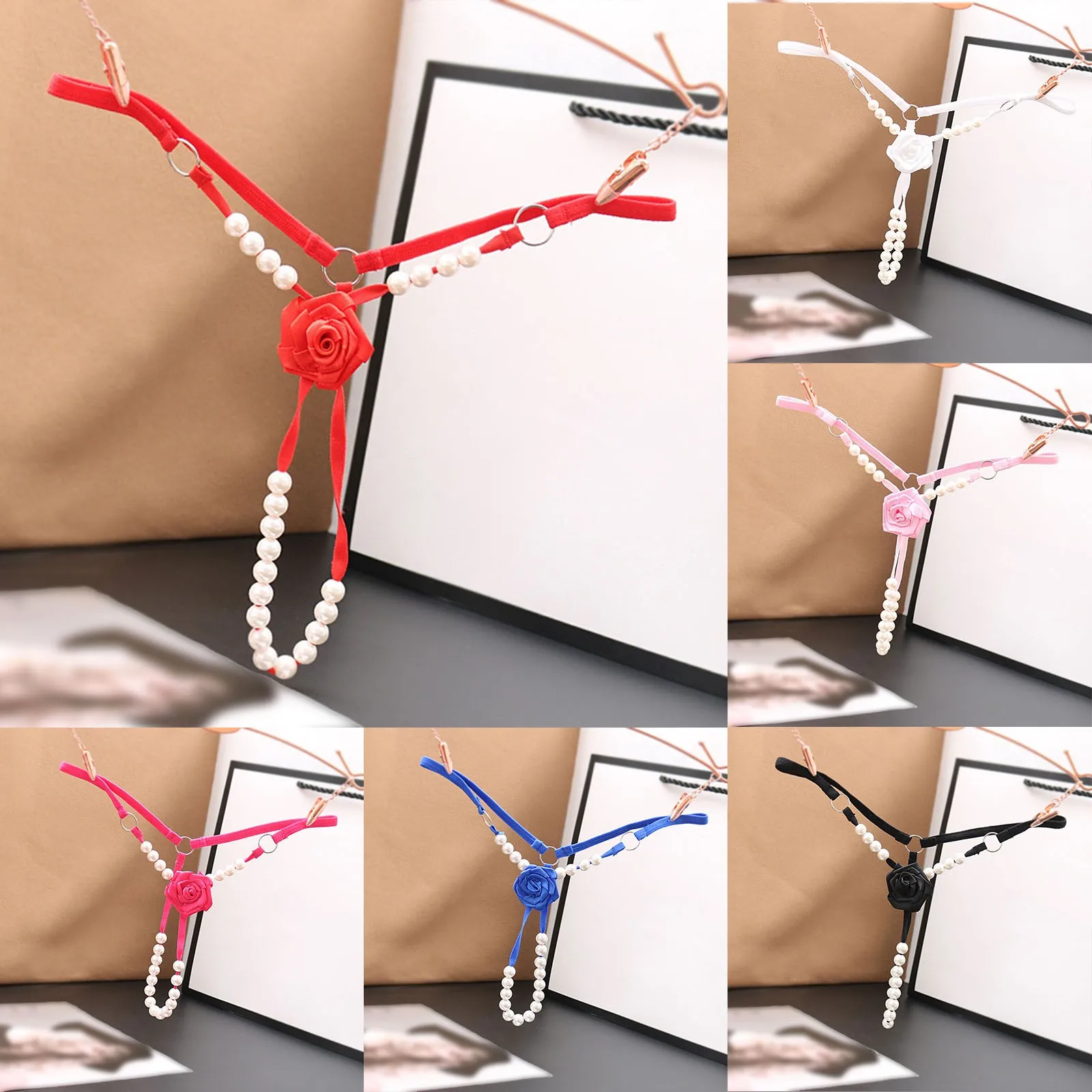 Женские трусики с высокой талией сексуальные сетчатые бахромой и жемчугом