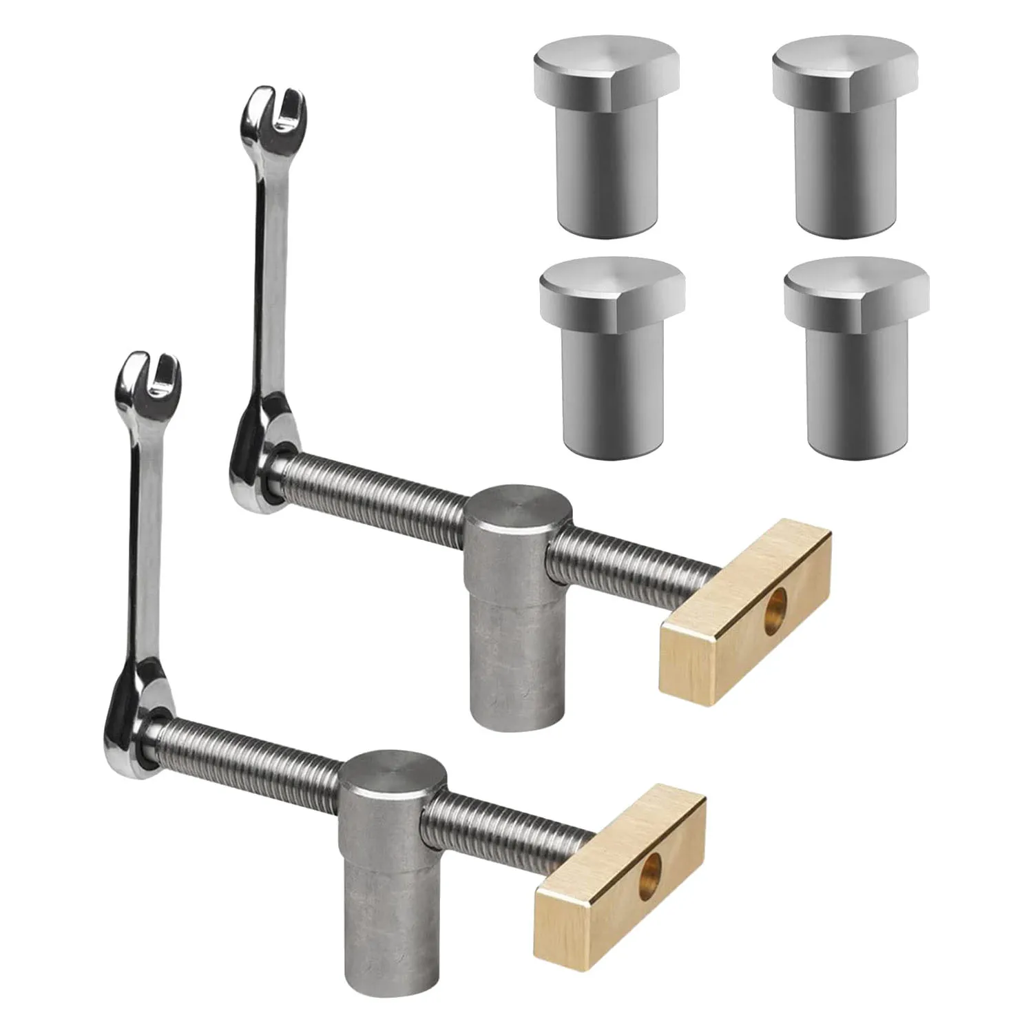 

Dog Hole Clamps - 2 Adjustable Woodworking Desk Clamps - Bench Woodworking with 4 Pcs 19MM Bench Dog Holes