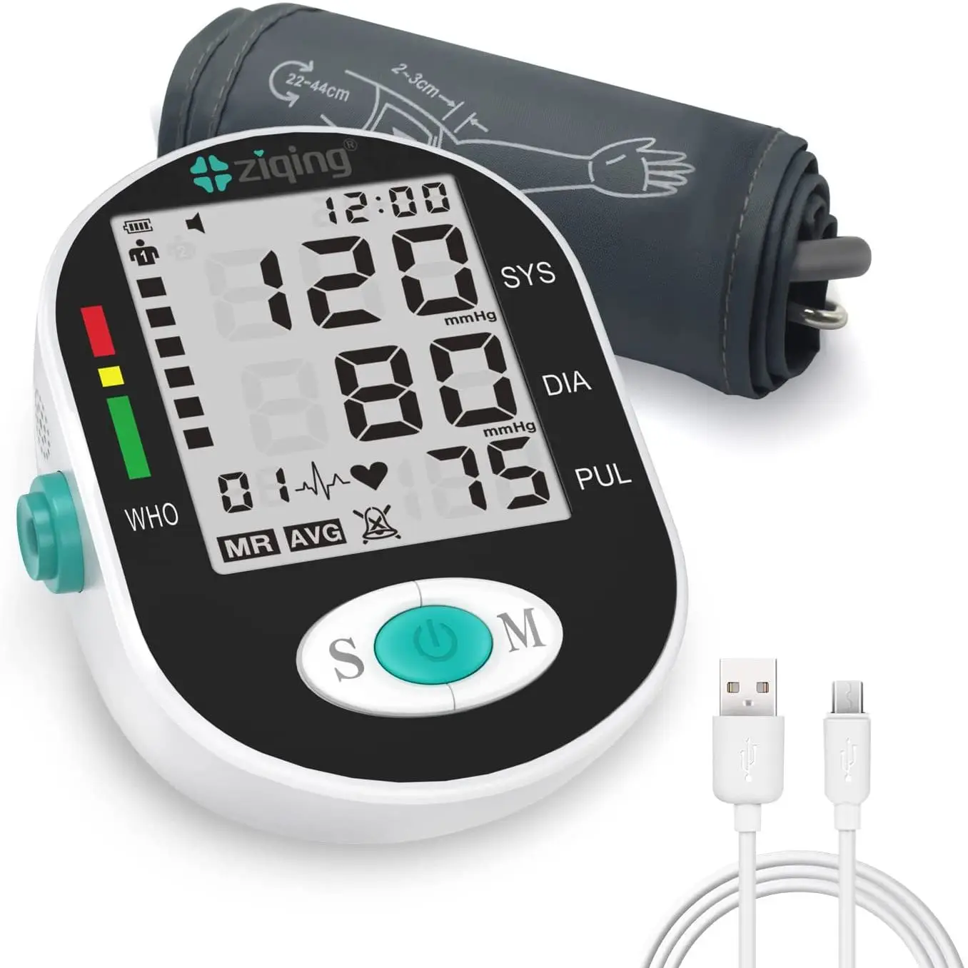 

Сфигмоманометр цифровой перезаряжаемый с сенсорным ЖК-экраном и функцией измерения артериального давления