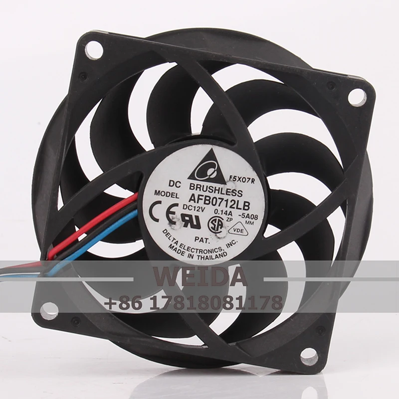 Фонарь с двумя шарикоподшипниками для DELTA AFB0712LB, 70x70x15 мм, 7015, 12 В, а, 4-проводной фонарь охлаждения