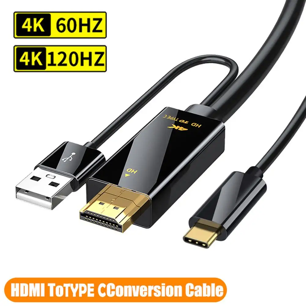 Hdmi-compatible To Type-c Monitor Link Cable 4k 60hz To Usb C Adapter Compatible For Lg Ultrafine Nintendo Switch Ps4 Ps5