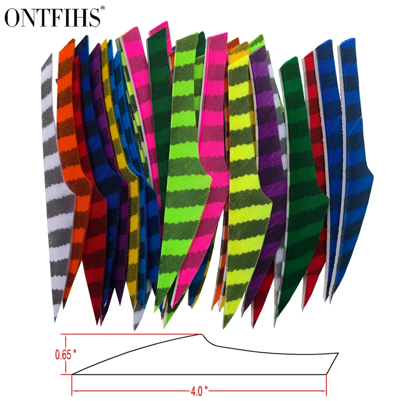 

50Pcs 4 Inch Arrow Feather Fletching For Archery Accessories Fletches Feathers Hunting Shooting--Striped King