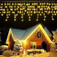 5m christmas garland led curtain icicle string lights droop 0 4 0 6m ac 220v eu garden street outdoor decorative holiday light