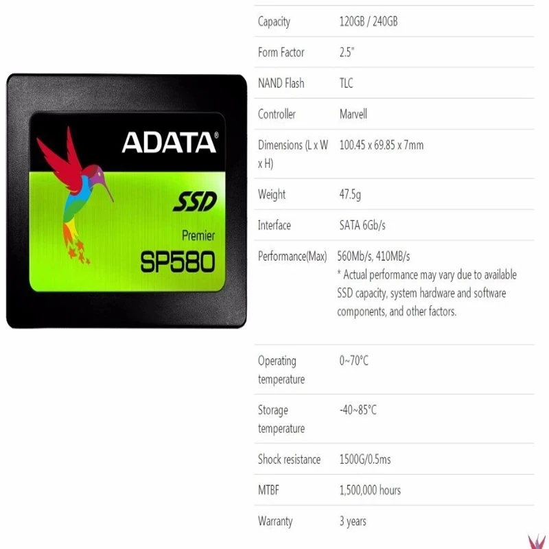 ADATA SP580 SATA SSD 120 ГБ 240 480 2 5 дюйма 3 Внутренний твердотельный диск HDD жесткий HD для