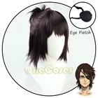 Парик для косплея Hange Zoe из аниме атака на Титанов, термостойкий, с накладками из темно-коричневых волос, с шапочкой