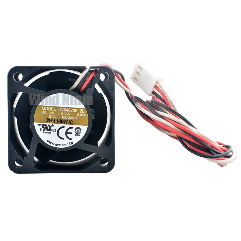 Вентилятор DV04028B12L 4 см 40 мм 40x40x28 12 В постоянного тока 0 36 А 3 контакта контроль