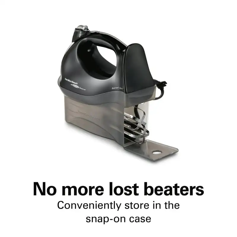 

6-Speed Hand Mixer with Snap-on Case - Black