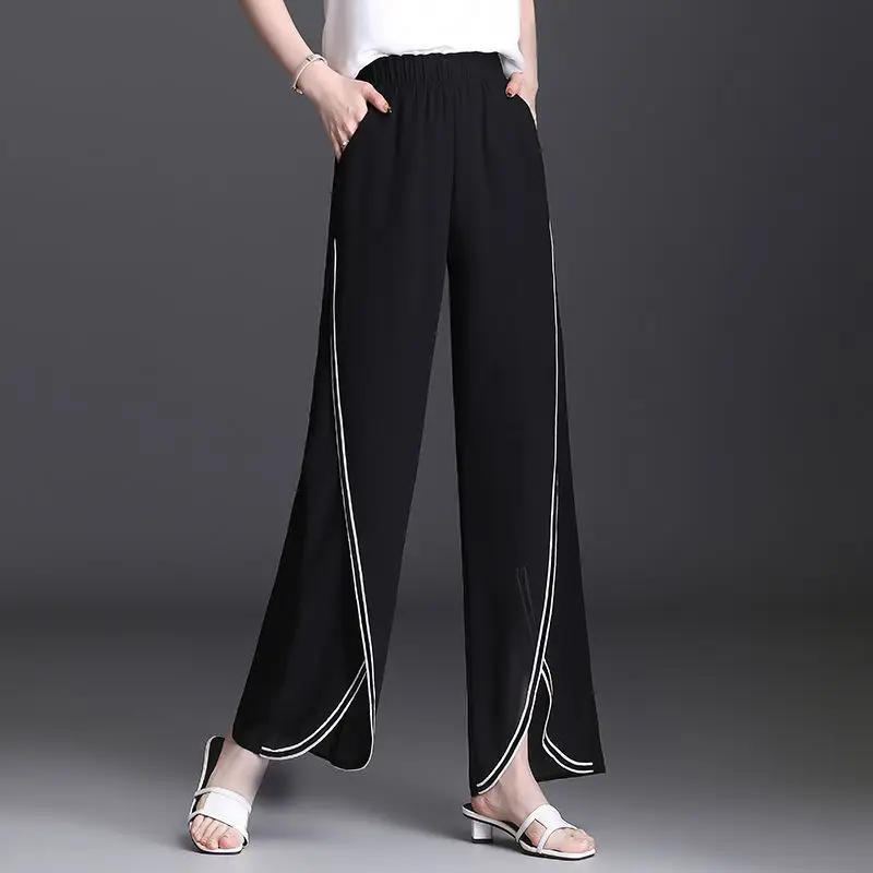 

New Fashion Irregular Stitching Straight Trousers Women's Autumn Design Style Fried Street Drape Suit Pants Spicy Trend D02