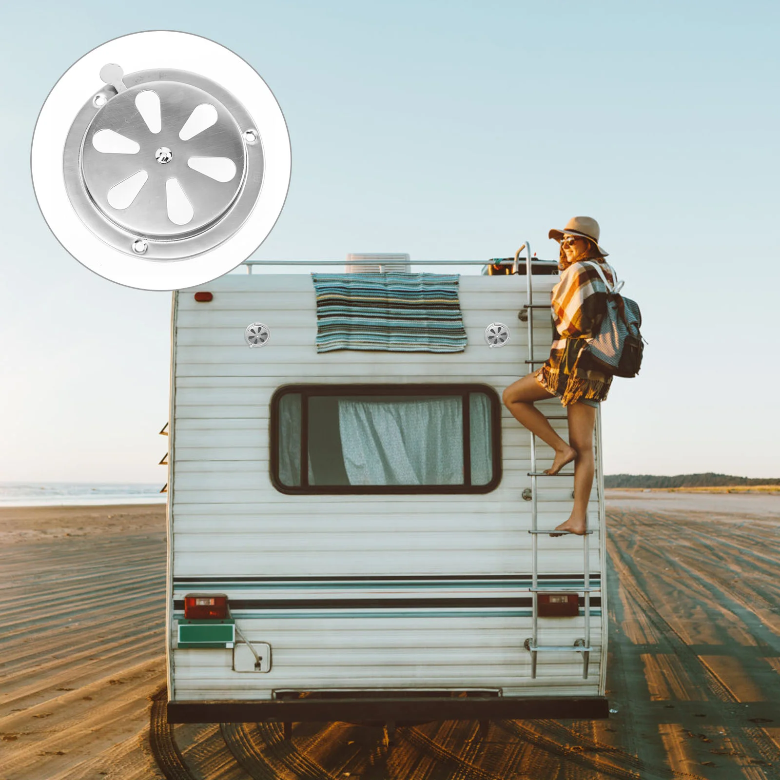 

Vent Cover Stainless Steel Durable Ducting Ventilation Grilles Round Vent Cover Air Vent Cover for Boat Marine