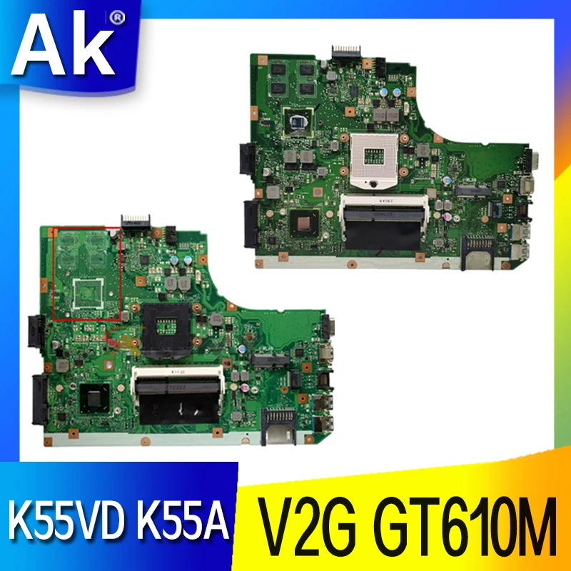 K55VD материнская плата для ноутбука ASUS K55A A55V K55V оригинальная V2G GT610M поддержка