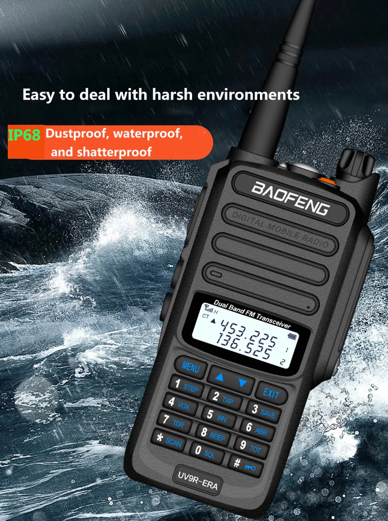 NEW 2021 baofeng uv-9r ERA plus IP68 waterproof walkie talkie long range 30km car cb ham radio hf transceiver UHF radio station