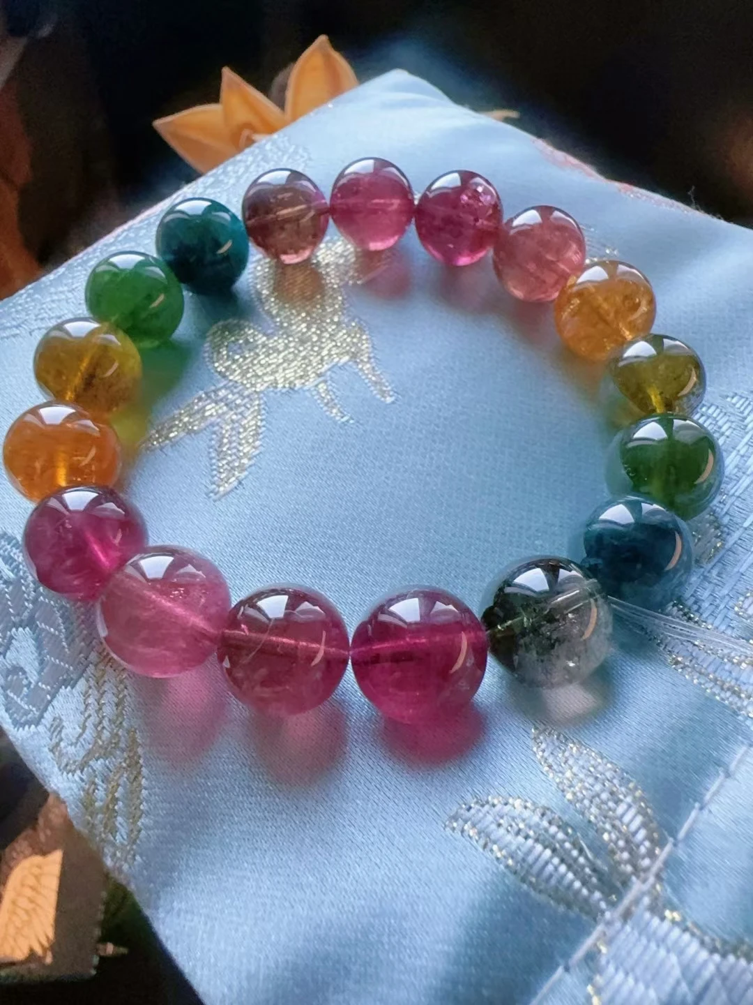 Натуральный красочный красный турмалин прозрачные бусины браслет 11 4 мм синий