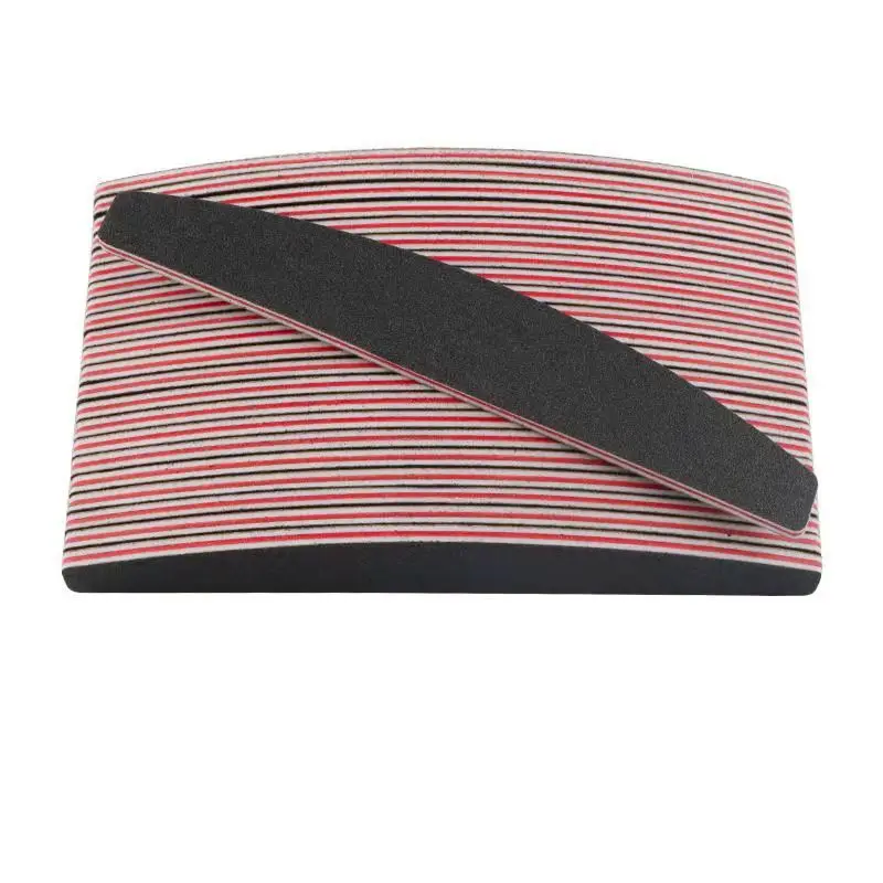 

5 шт., двухсторонняя блестящая черная пилка для ногтей с зернистостью 100/180