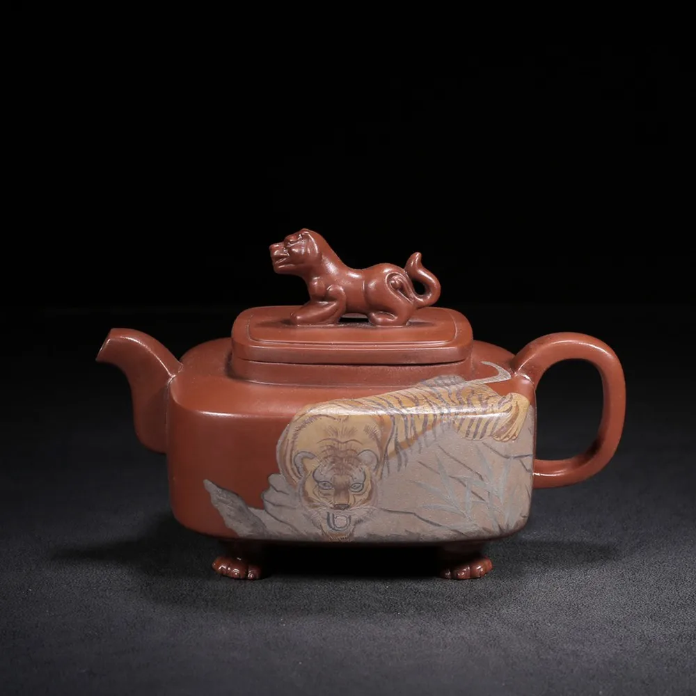

Китайский Глиняный Чайник Yixing Zisha, чайник с тигром Shi Xiaoma 400 мл