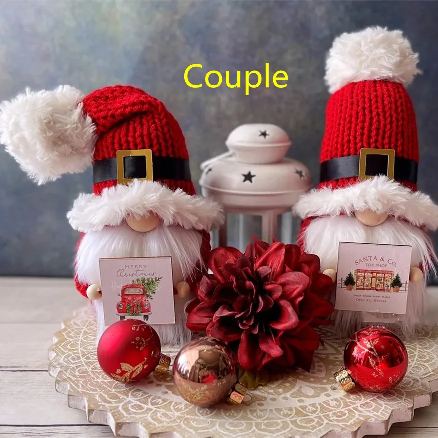 

Kawaii 2 Items/ Lot Christmas Dolls Faceless Snowman Santa Claus Kids Toys New Year Wish List Present Gifts for Girls Boy Child