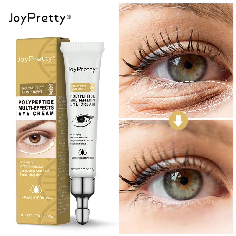 JoyPretty Anti Dark Circle Eye Cream Peptide Anti Wrinkle Anit Aging Remove Eye Bags Puffiness Skin Care Beauty Health