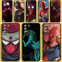 good looking spiderman phone case for samsung s8 s9 s10 s20 s21 s22 plus 4g s10e 5g lite ultra fe black silicone luxury soft