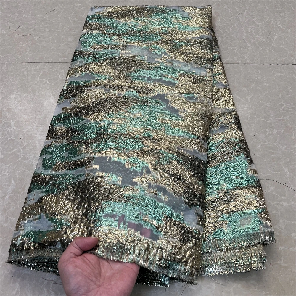 Африканская жаккардовая кружевная ткань вышивка 2024 вечерние платья тюль ткани