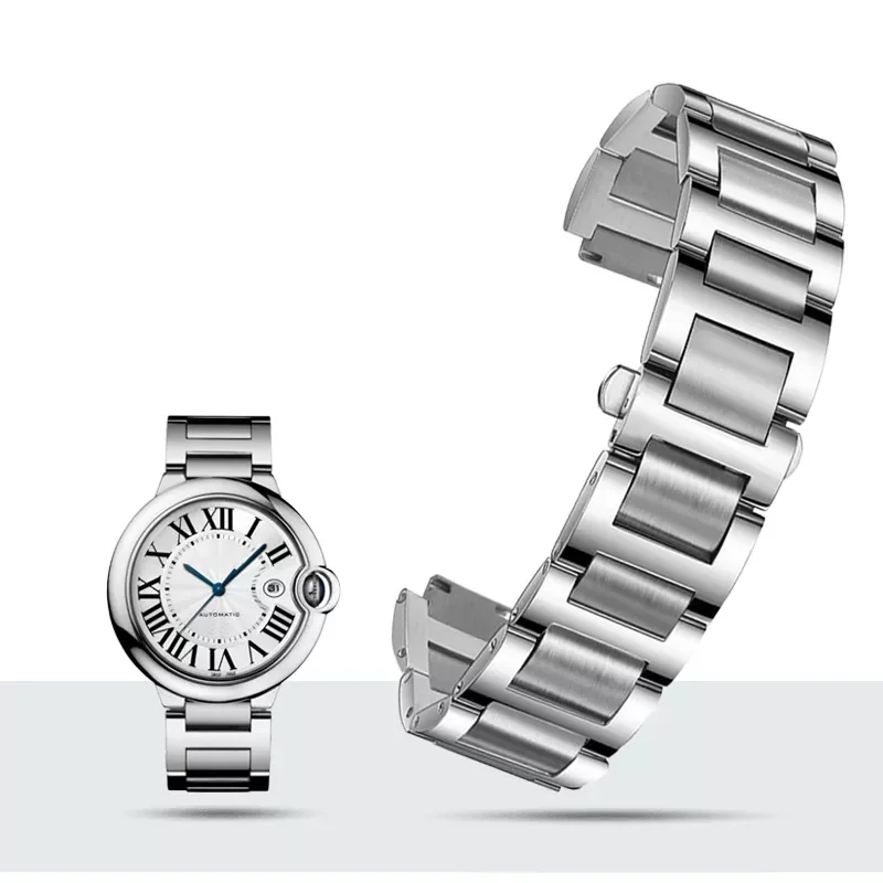 

stainless steel lug end watchband for C-artier Ballon Bleu series 20*12mm 18*11mm 14*8mm W6920046 straps women's men's b