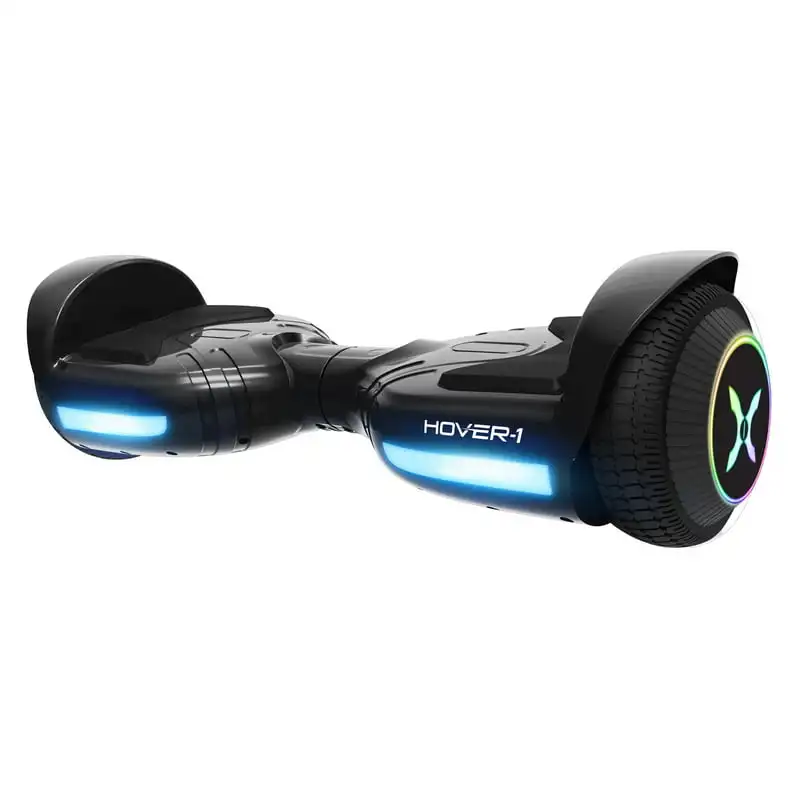 

Hoverboard, Black, 160 Lbs., Max Weight, 7 Mph Max Speed, LED Lights
