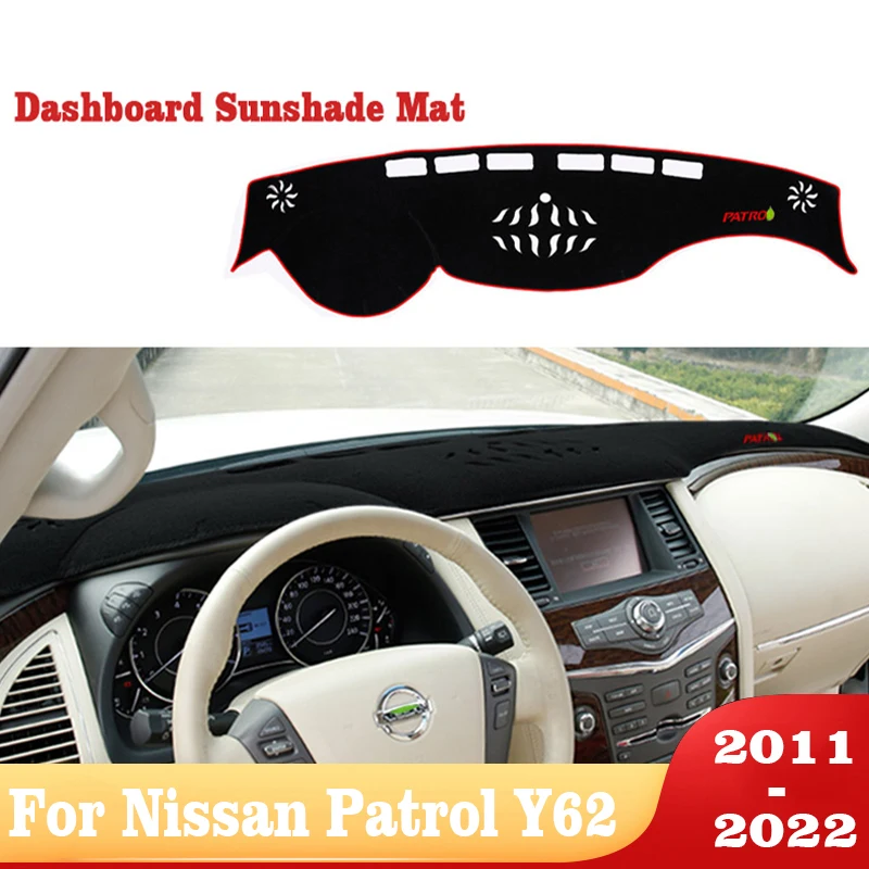 

Car Dashboard Avoid light Pad Instrument Platform Cover Mats Carpets For Nissan Patrol Y62 2011-2019 2020 2021 2022 Accessories
