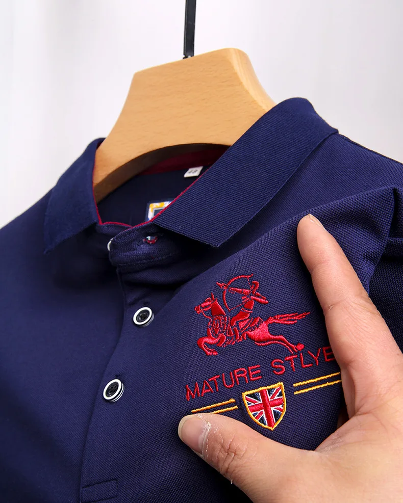 

High grade brand embroidered Paul shirt men's short sleeve lapel T-shirt summer mercerized cotton casual business polo shirt