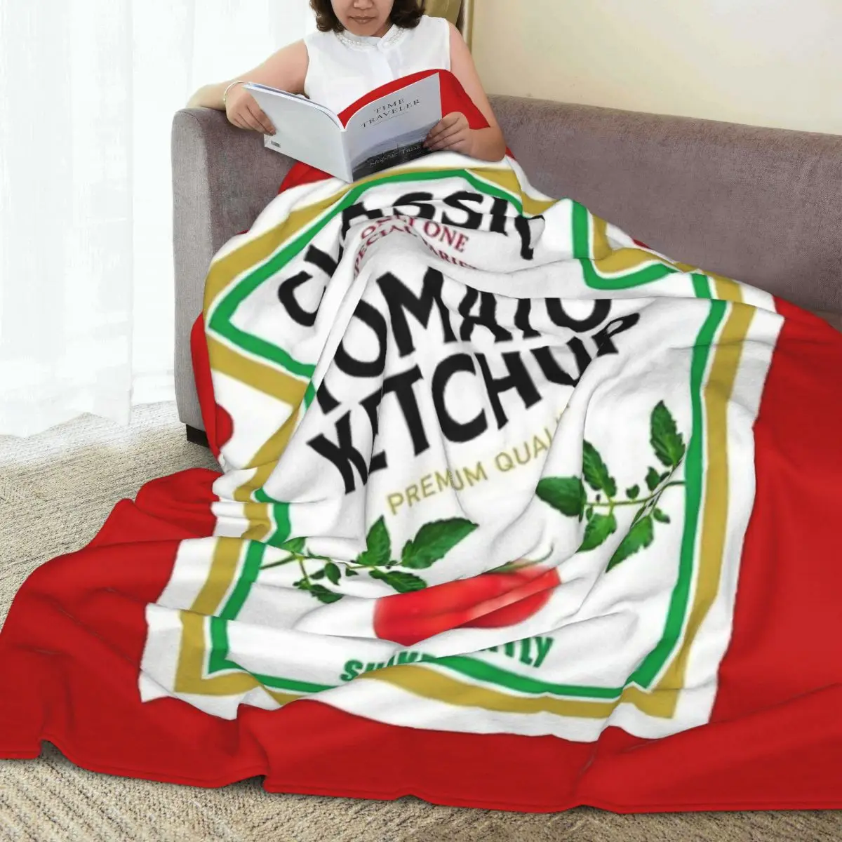 Одеяло с помидорами и кетчупом семейная группа горчица майо микрофлисовое