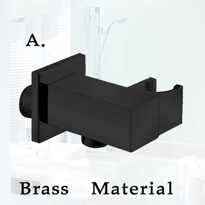 

Матовый черный ручной держатель душевой лейки, кронштейн, настенное крепление, ручной распылитель, Твердые Латунные аксессуары, соединитель, локоть, носик