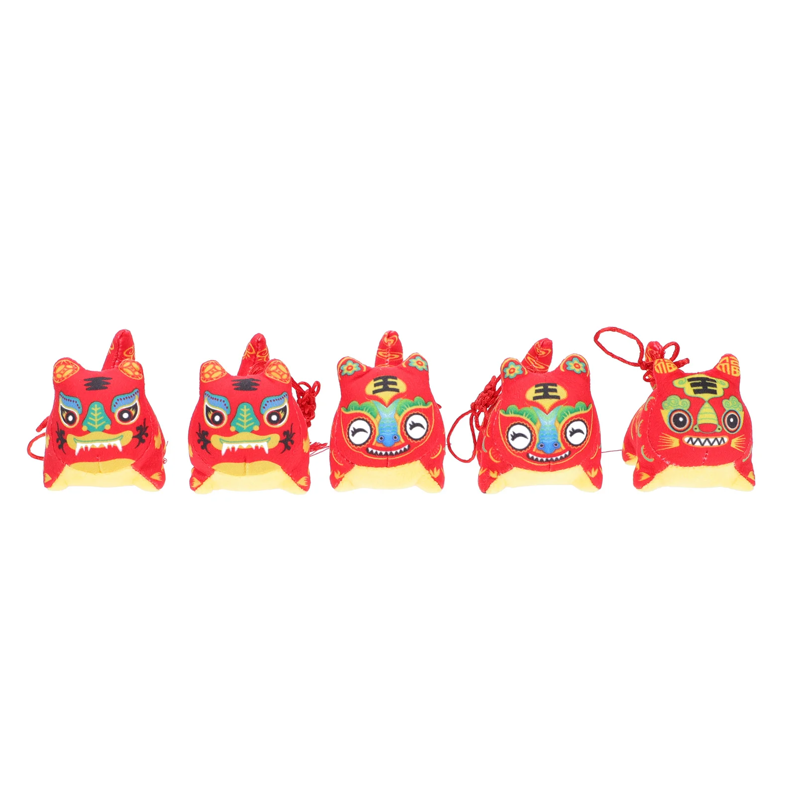 

5Pcs Hanging Ornaments Kids Gift New Year Plush Ornament Cartoon Pendant