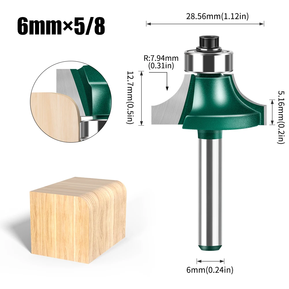 

6 мм 1/4 "хостовик, круглая фреза, фреза из вольфрамовой стали, сплава дерева, фреза для обрезки фаски, долбежный станок, фреза