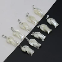 wholesale25pcs natural shell white fishbone pendant for jewelry making diy necklace earring accessories charms gift free 12x22mm