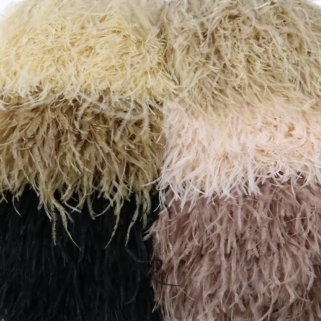 

2Meter Natural Ostrich Feathers Trim Fringe Crafts Accessories 15-18cm Multicolor Plumes Trimming for Sewing Clothing Decoration