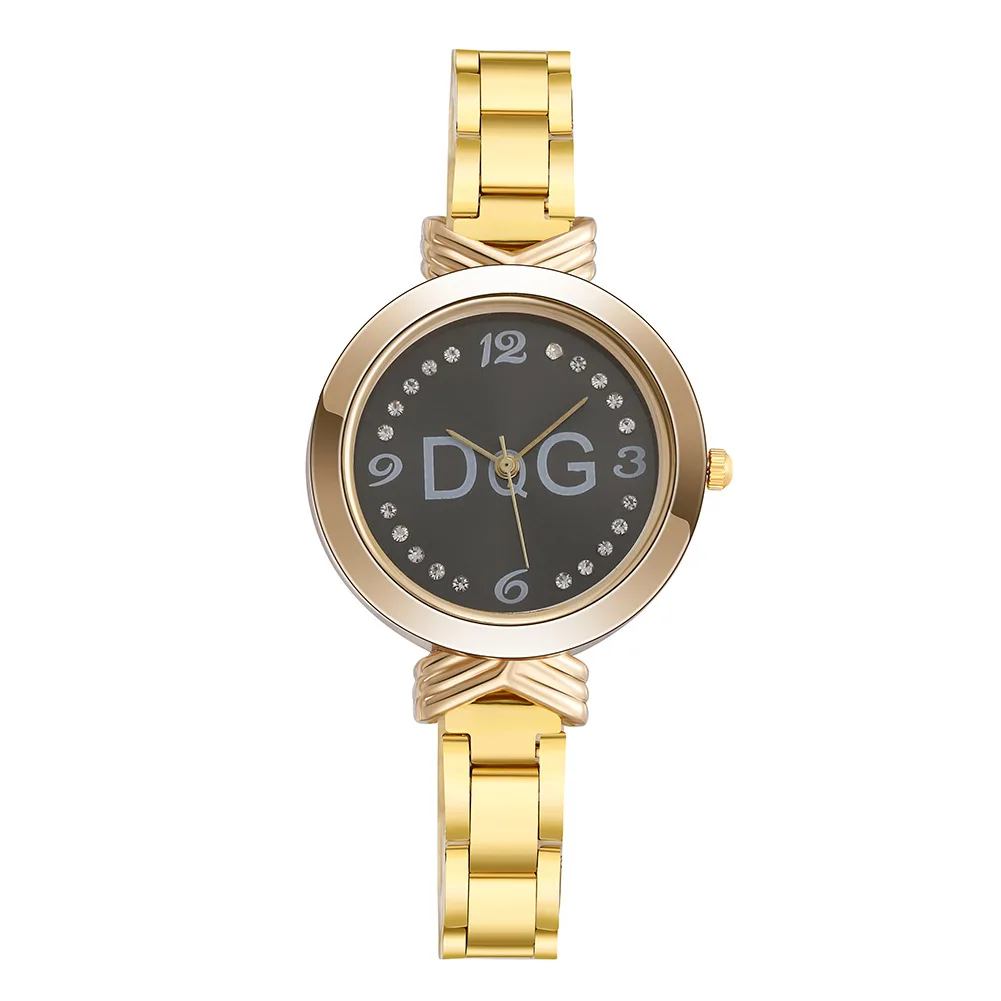 Reloj Mujer Fashion Luxury Brand DQG Wome Watches Ladies Rhinestone Gold Stainless Steel Dress Quartz Watches Kobiet Zegarka