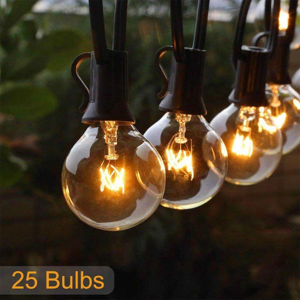 

25FT Edison Fairy string light Christmas G40 Globe Party Garland String Bulb Fairy Light Outdoor Party Garden Garland Wedding