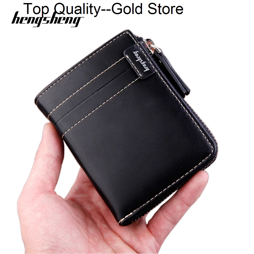 

HENGSHENG wallets for men 골프백 cartera pequeña para mujer حقائب جلدية pouch molle PU Polyester MEN vintage Patchwork zipper