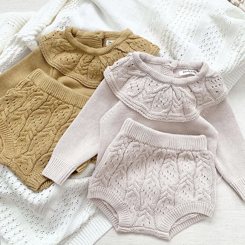 

Korean Toddler Infant Baby Rompers Girl Clothes Babies Knitting Autumn 2022 Korea Girls Kids Sweater Spring Bebe Children's Sets